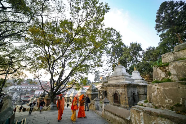 Kathmandu Nepal Listopada 2018 Chodzą Pomieszczeń Świątyni Pashupatinath Hinduskich Świętych — Zdjęcie stockowe