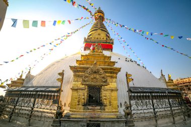 Swayambahunath Stupa Katmandu, Nepal. UNESCO Dünya Miras Listesi