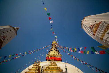 Swayambahunath Stupa Katmandu, Nepal. UNESCO Dünya Miras Listesi