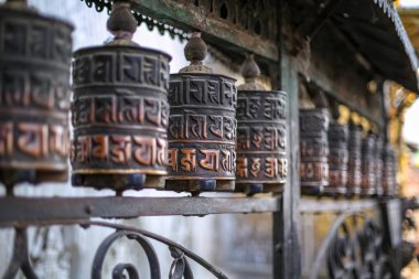 Swayambhunath Stupa Kathmandu Tibet dua tekerleklere