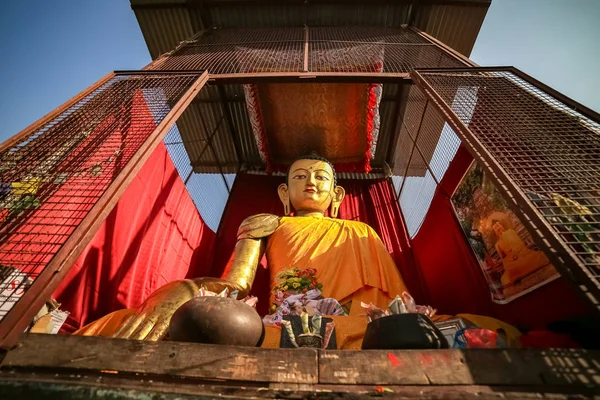 Estatua Gigante Buda Swayambhunath Stupa Katmandú — Foto de Stock