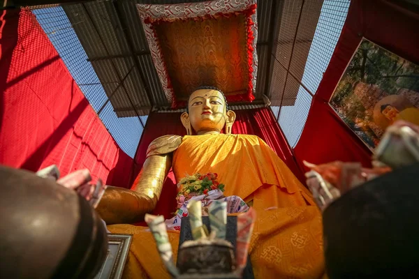 Estatua Gigante Buda Swayambhunath Stupa Katmandú — Foto de Stock