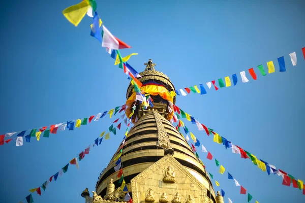 Hoogtepunt Van Swayambahunath Stupa Kathmandu Nepal Een Unesco World Heritage — Stockfoto