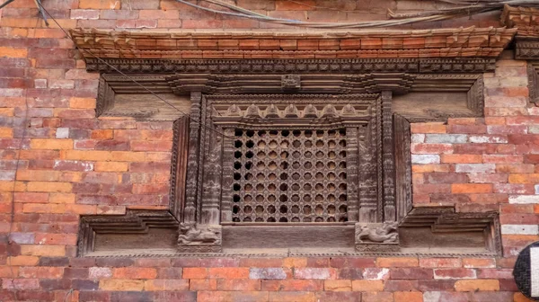 Ankhi Jhyal Ventana Tradicional Nepalí Madera —  Fotos de Stock