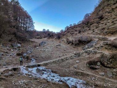 Himalayalar donmuş şelale