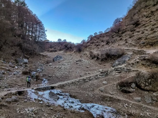 Himalayalar donmuş şelale