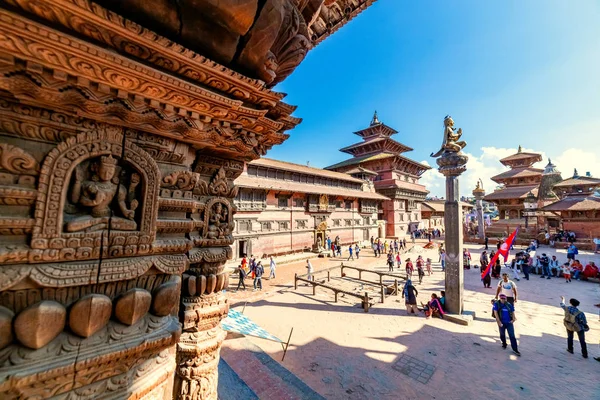 Katmandou Népal Septembre 2019 Les Gens Promènent Autour Patan Durbar — Photo