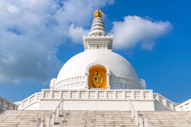 Lumbini, Nepal 'de dünya barışı Stupa' sı. Dünya barışı. İngiliz olmayanlar.