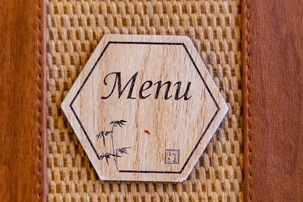 Horní Pohled Knihu Menu Restauraci — Stock fotografie