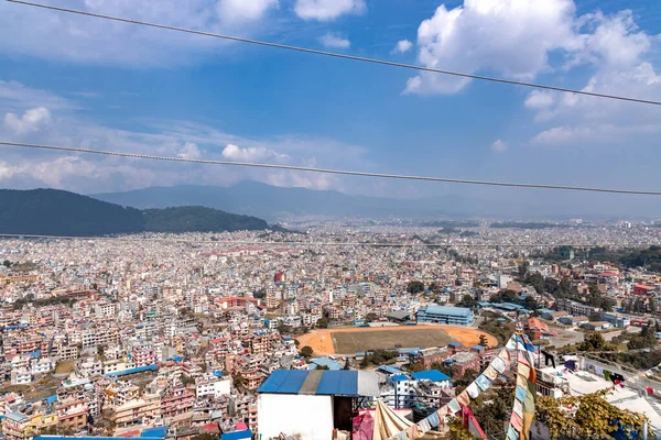 Flygfoto Över Små Hus Katmandu Nepals Huvudstad — Stockfoto
