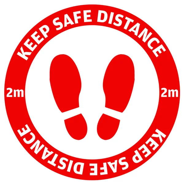 Houd Safe Distance Sticker Met Sociale Afstand Veilige Afstand Bericht — Stockvector