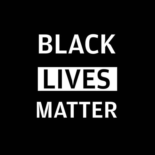 Black Lives Matter Banner Texto Blanco Aislado Sobre Fondo Negro — Vector de stock