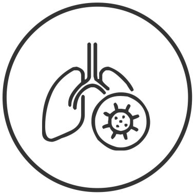 Ciğerlere virüs ikonu vektör çizimi bulaştı