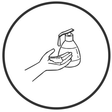 Elini sabun ve su ikonu vektör illüstrasyonuyla yıka