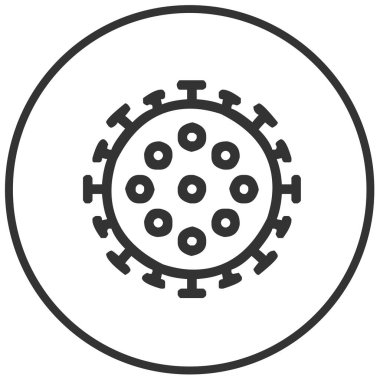 Coronavirus Bakteri Hücre Simgesi, 2019-nCoV, Covid-2019, Covid-19 Coronavirus Bakterisi. Enfeksiyon yok ve Coronavirus Kavramını Durdur. Tehlikeli Coronavirus Hücresi