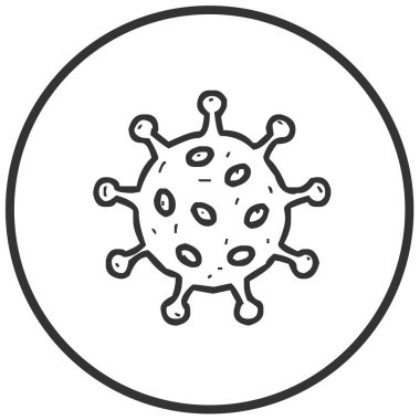 Coronavirus Bakteri Hücre Simgesi, 2019-nCoV, Covid-2019, Covid-19 Coronavirus Bakterisi. Enfeksiyon yok ve Coronavirus Kavramını Durdur. Tehlikeli Coronavirus Hücresi