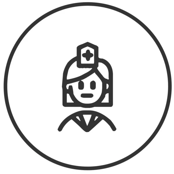 Enfermera Primera Línea Trabajador Icono Vector Ilustración — Vector de stock