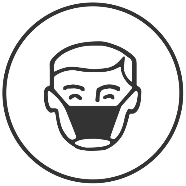 Man with face mask icon vector illustration