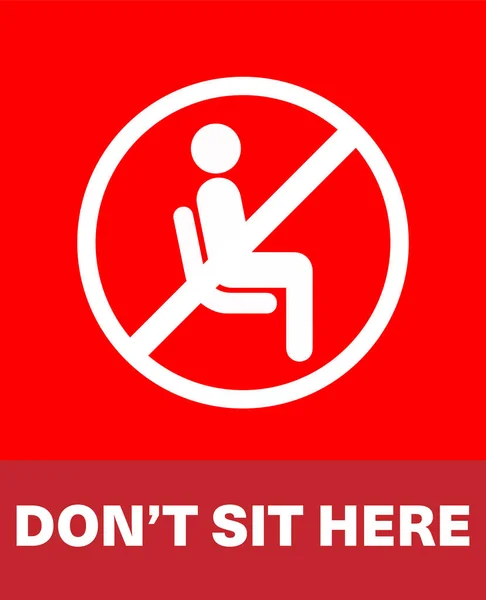 このシートを使用しないでください または公共の場所のためにここに印刷可能なピクトグラムを座ってはいけない — ストックベクタ