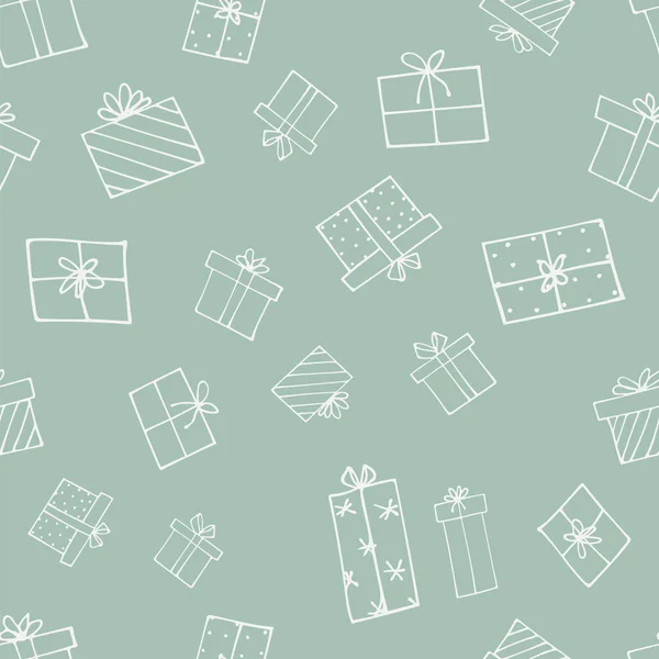 无缝的礼品图案与手工制作的元素 非常适合节日或生日包装纸或邀请或贺卡的背景 — 图库矢量图片