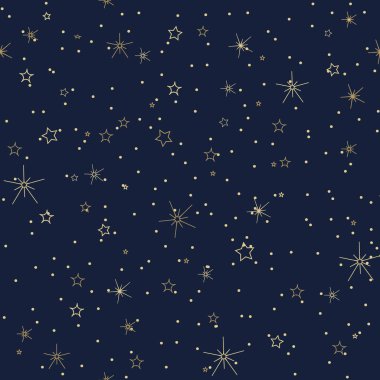 Kesintisiz gece gökyüzü desen kış temalı. EPS 10.