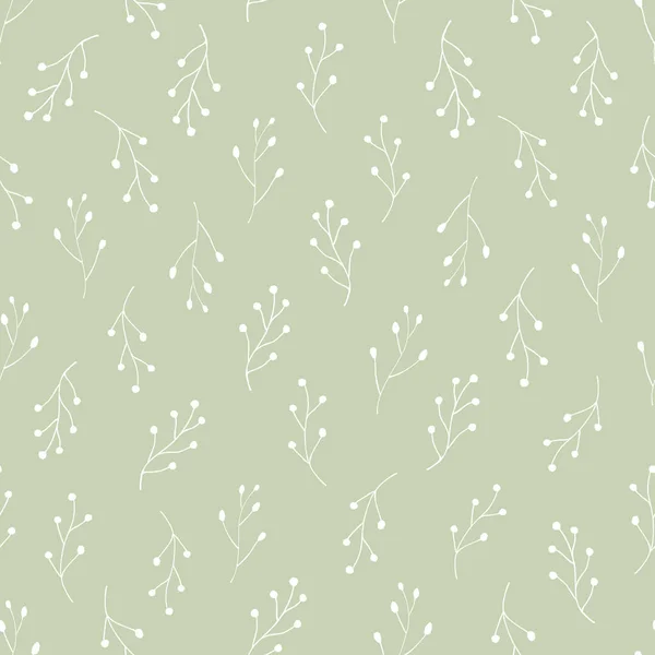 Motif Botanique Sans Couture Dans Des Couleurs Pastel Vert Doux — Image vectorielle