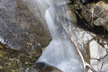 Cascata di montagna che scorre tra le rocce