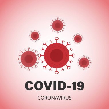  Cavid-19 'un işareti ve sembolü, CAVID-19 adında bir koronavirüs hastalığı, tehlikeli bir virüsün vektör çizimi..