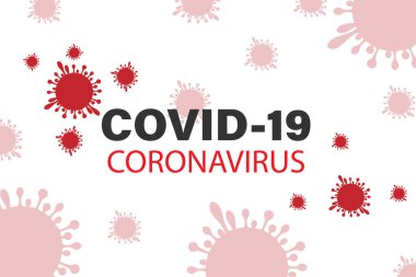  Covid-19 İşaret & Sembol, Coronavirus hastalığı COVID-19, tehlikeli virüs taşıyıcı çizimi.