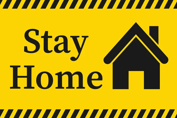 Bleiben Sie Hause Mit Haus Und Familie Drinnen Schutz Einer — Stockvektor