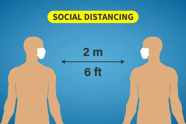 Icon Social Distancing Keep Distance Meters Avoid Crowd Coronavirus Epidemic — Stock Vector
