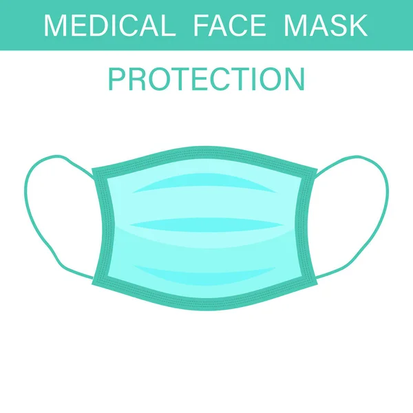 Solunum Tıbbi Solunum Maskesi Düz Simge Hastane Veya Çevre Kirliliği — Stok Vektör