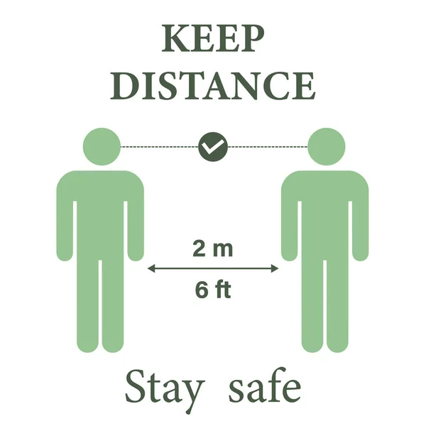 Icono Del Distanciamiento Social Mantenga Una Distancia Metros Evite Las — Archivo Imágenes Vectoriales