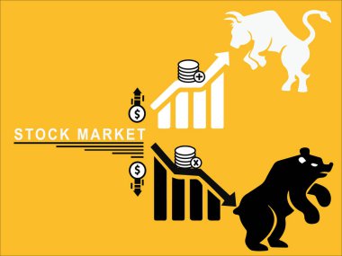 Borsa ups ve aşağı boğa ve ayı ile