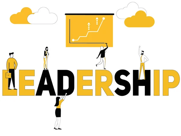 Illustrazione Vettoriale Del Concetto Parola Creativa Leadership Popoli Multipli — Vettoriale Stock