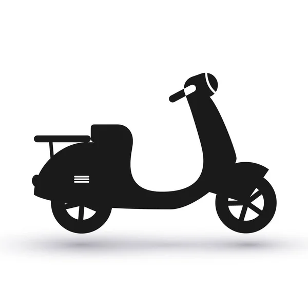 Zwarte scooter pictogram — Stockvector