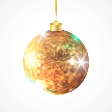 Altın Glitter gerçekçi Noel topu