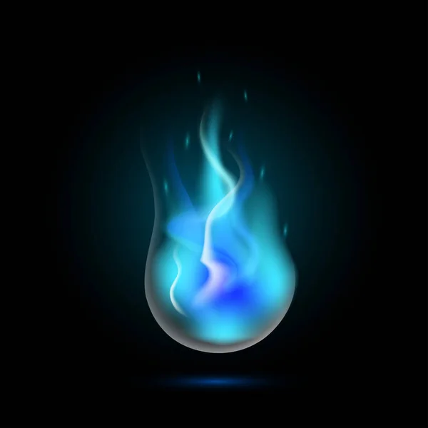 Llama mágica bola de fuego azul — Archivo Imágenes Vectoriales