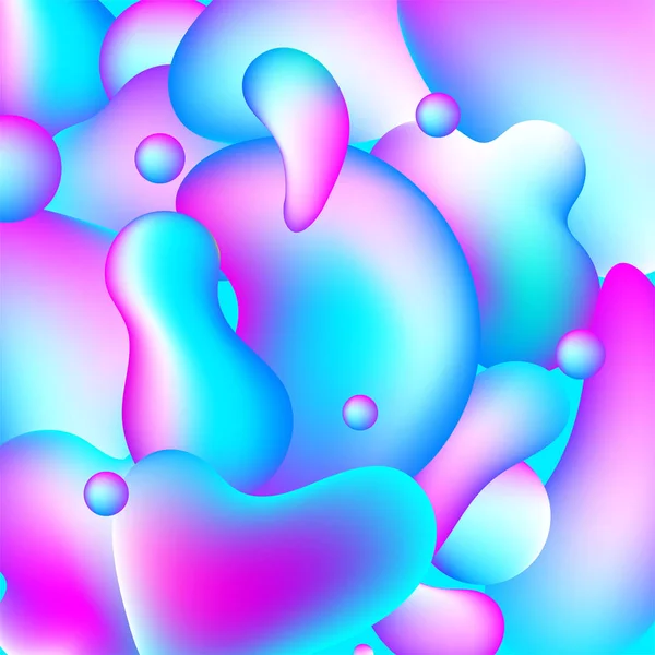 Formes liquides fond néon — Image vectorielle