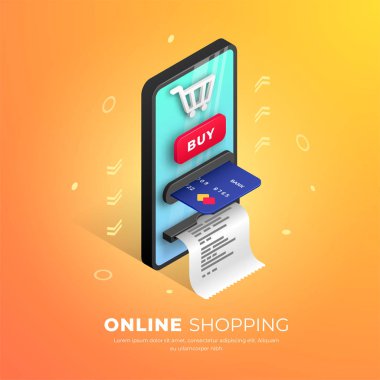 Online alışveriş web afiş kavramı