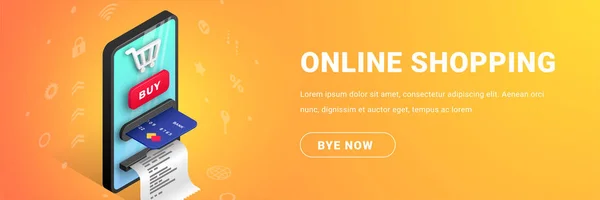 Online betaling concept banner horizontaal — Stockvector