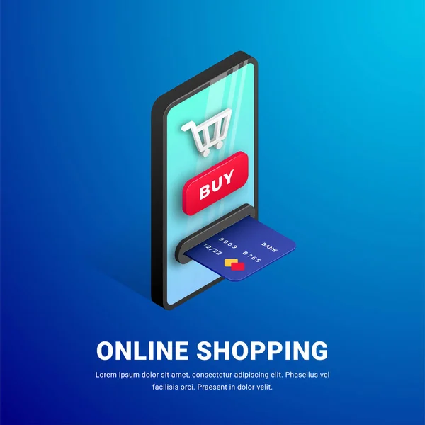 Online Shopping web banner concept tekst — Stockvector