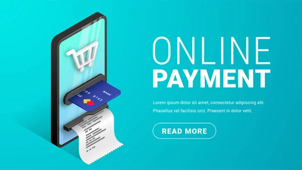 Online betaling concept banner horizontaal — Stockvector