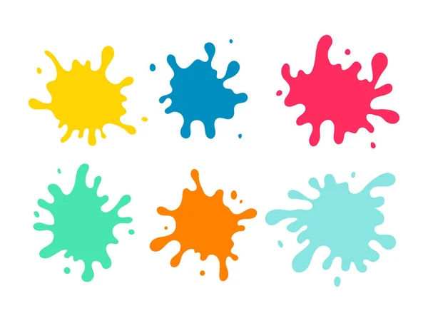 Colorful paint spots set — Stock Vector