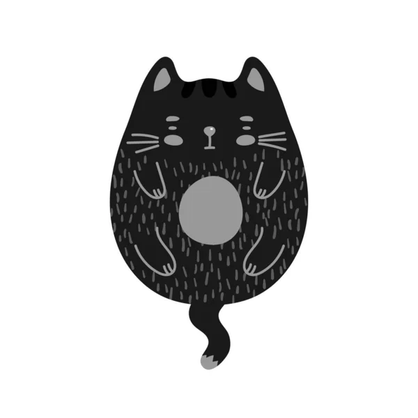 Scarabocchio annoiato gatto nero — Vettoriale Stock