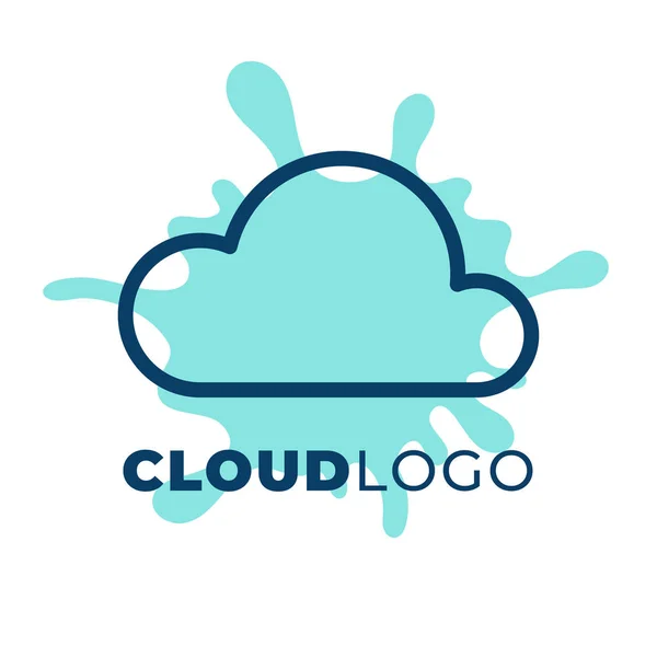 Nube logo diseño manchas de pintura — Vector de stock