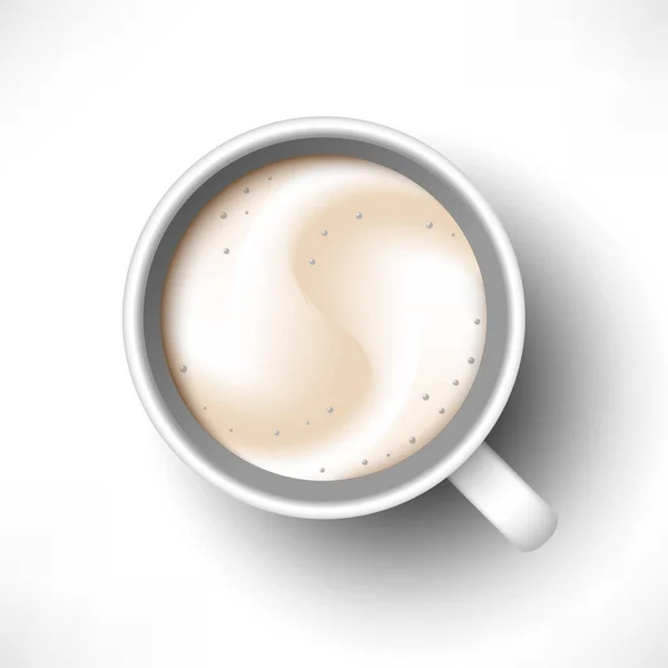 Latte Kaffee Tasse Draufsicht — Stockvektor