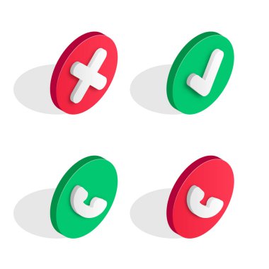 Telefon Görüşmesi isometrik simge seti