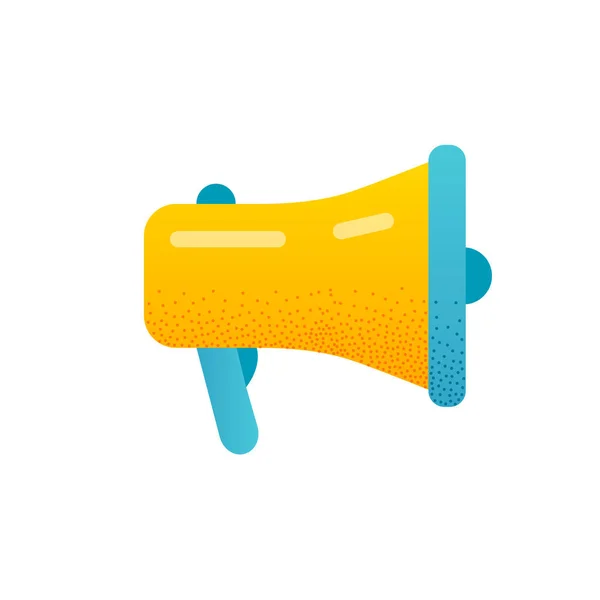 Gele megaphone plat icoon — Stockvector