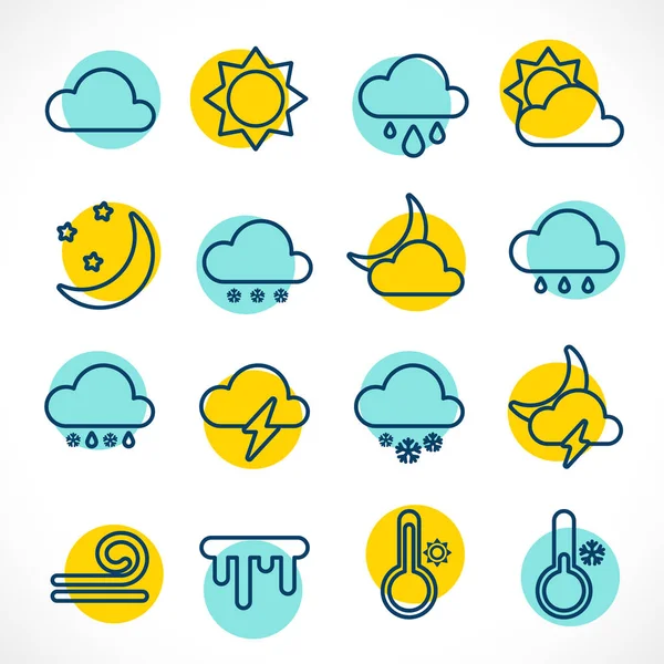 outline weather icons set circle